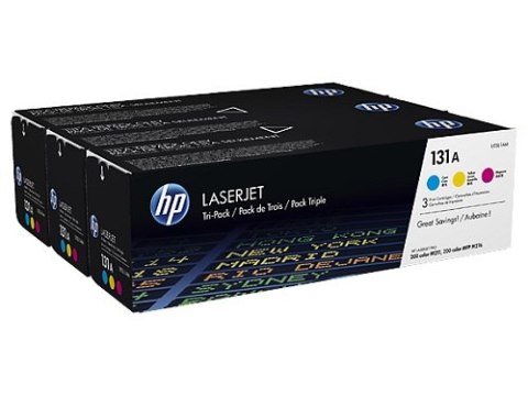 Toner HP 131A Zestaw 3 tonerów żółty, purpurowy, niebieski U0SL1AM U0SL1AM