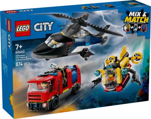 LEGO CITY Zestaw z helikopterem, wozem strażackim i łodzią podwodną 60462